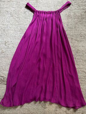 NWOT Banana Republic Halter Swing Dress Magenta Fuschia SP